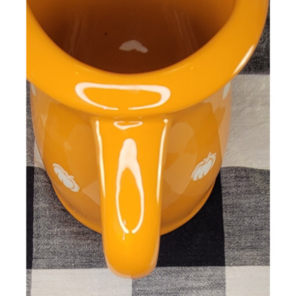 Terramoto Ceramic Pitcher Orange White Pumpkins Autumn Halloween Fall 44oz - Picture 7 of 9